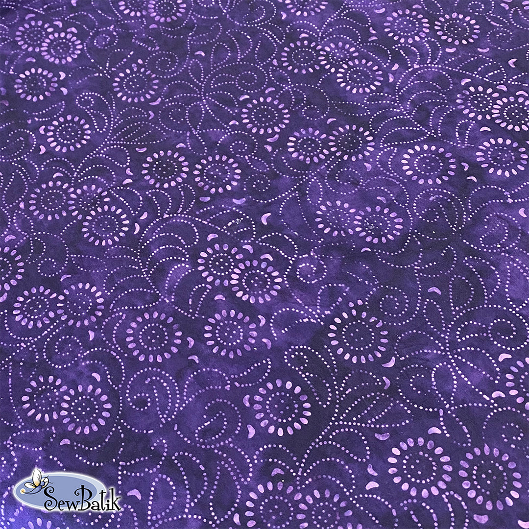 112 Wide Batik Medora Flora Purple Magic - Premium Handmade Batik Fabric for Home Decor, Clothing & Crafts | Perfect for Curtains, Dresses & DIY Projects
