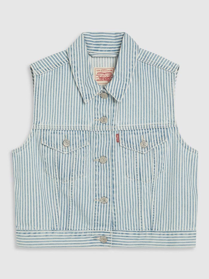 Levi's Women's Handy Woman Trucker Jacket XS Light Wash Denim Vest - Casual Outfit for Everyday Wear & Layering