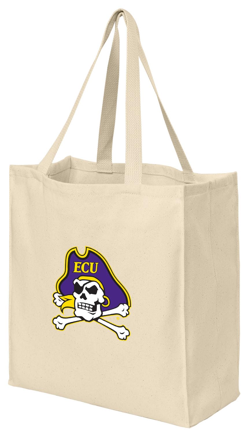 Reusable East Carolina University (ECU) Grocery & Shopping Bags - Eco-Friendly Natural Cotton Tote - Perfect for Groceries, Campus Life & Tailgating