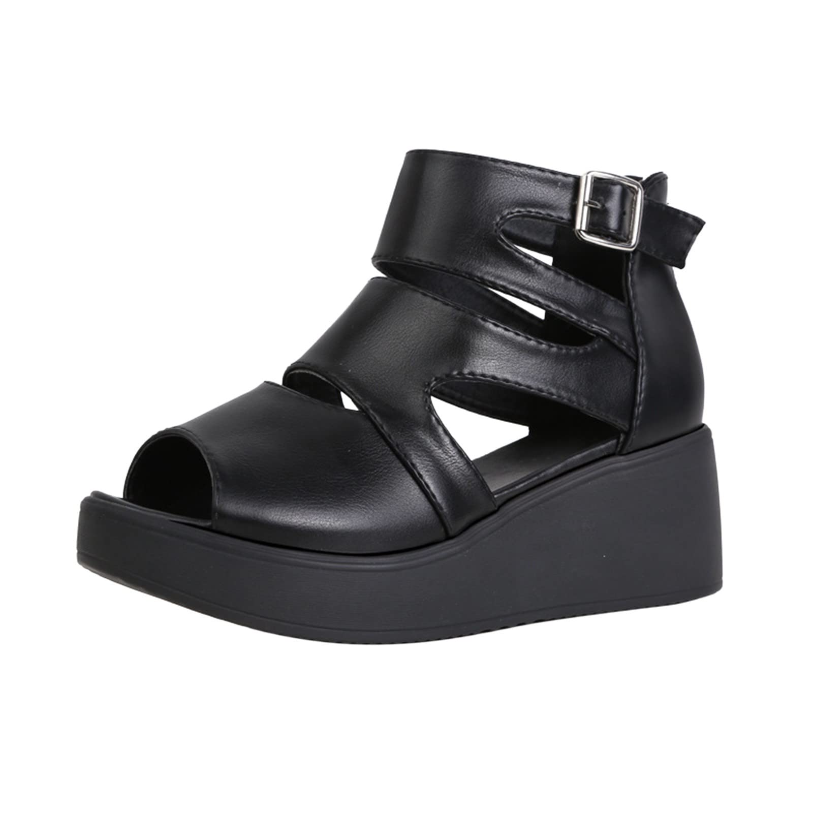 Women's Summer Fashion Sandals - Thick Sole Roman Style Wedge Fish Mouth Sandals for Women | Comfortable Beach & Casual Wear