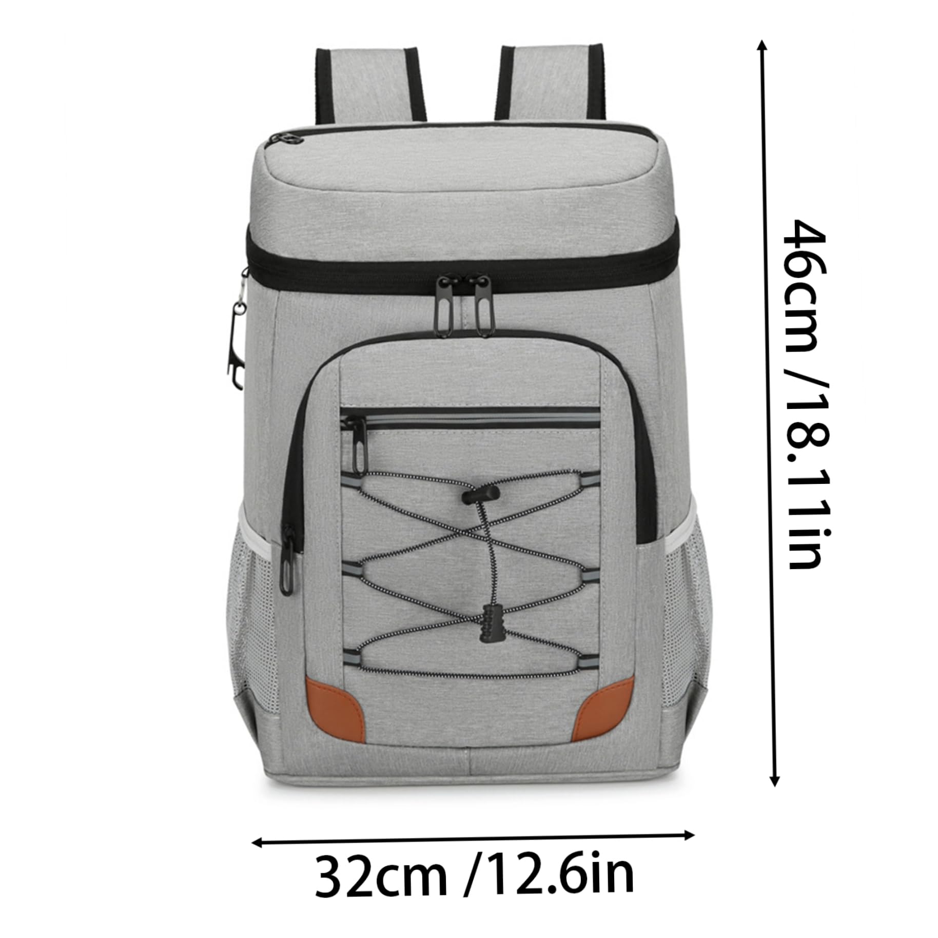 Waterproof Insulated Cooler Backpack - Lightweight Leakproof Lunch Bag for Outdoor Picnics, Beach Trips & Sports Activities | Light Gray Sports Supplies
