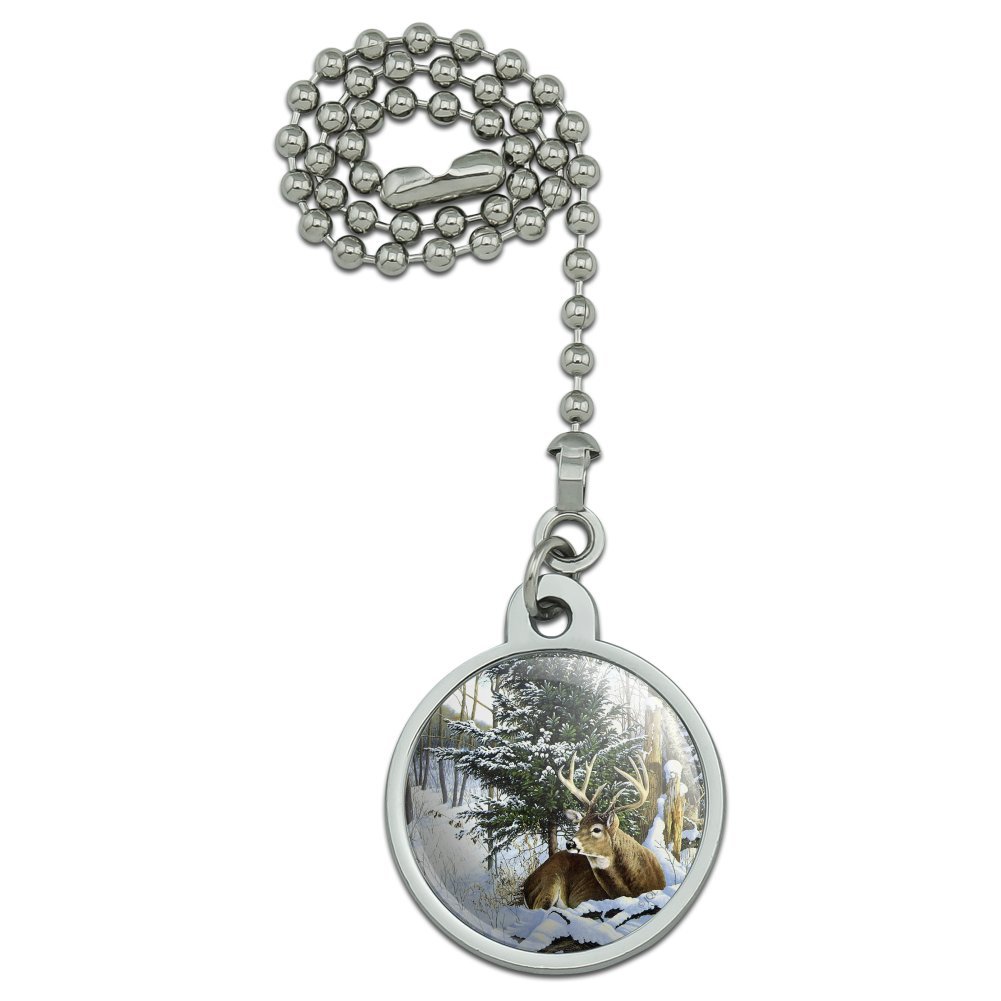 Deer in The Snow Ceiling Fan Pull Chain - Decorative Light Switch Pull with Winter Wildlife Design - Perfect for Cabin, Bedroom, and Rustic Home Decor