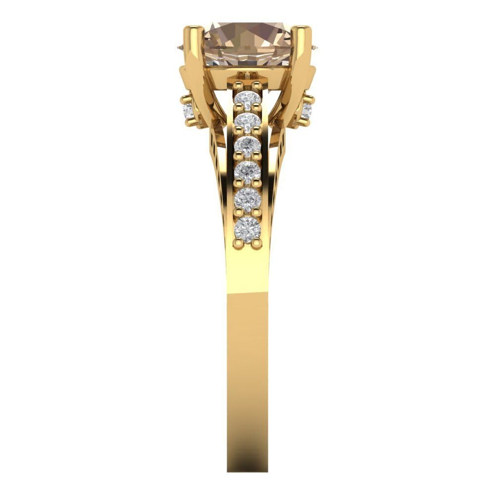 2.21ct Yellow Moissanite Engagement Ring - 14k Gold for Bridal & Anniversary