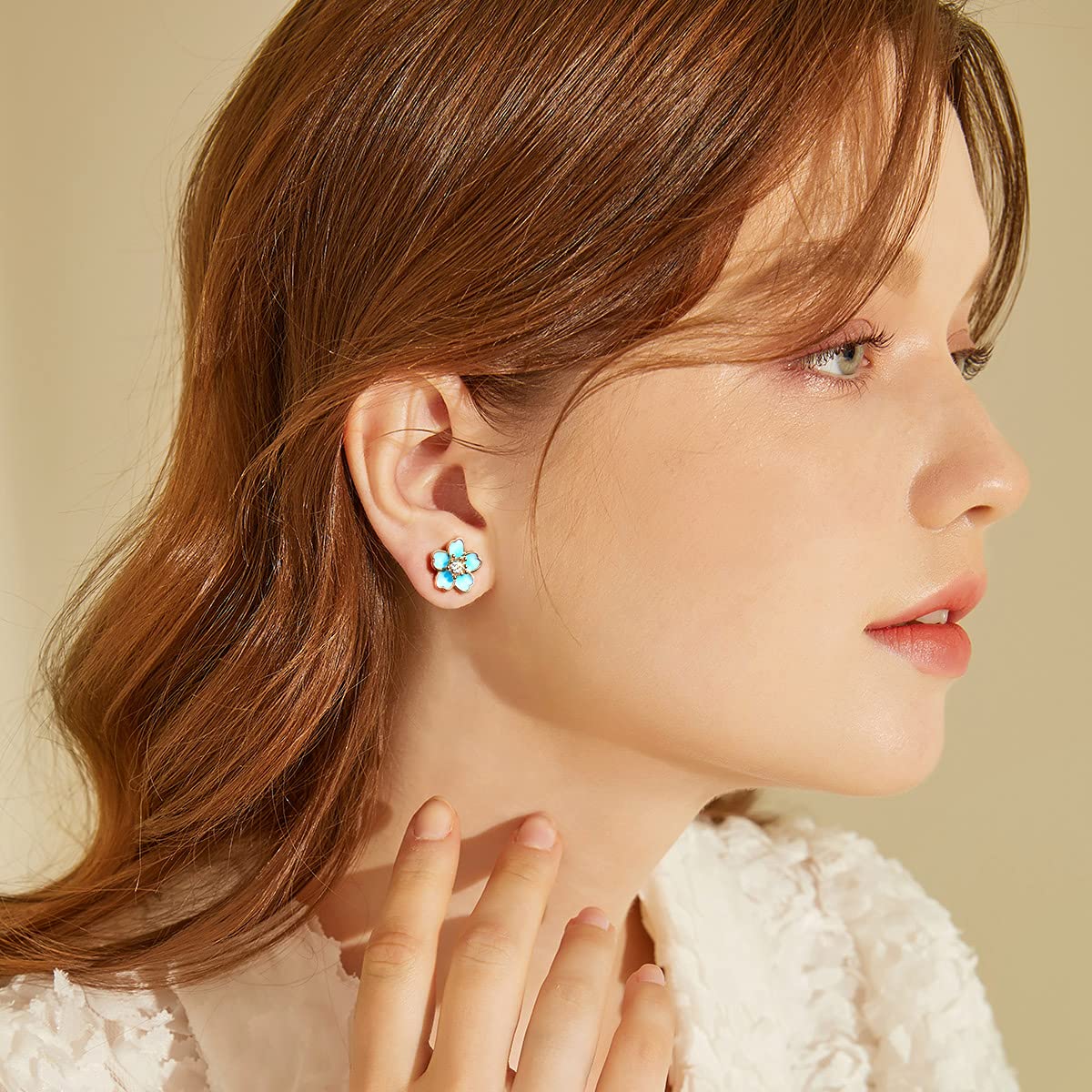 925 Sterling Silver Pink Flower Stud Earrings for Women - Hypoallergenic Cherry Blossom & Plumeria Jewelry - Perfect for Everyday Wear, Date Nights & Special Occasions