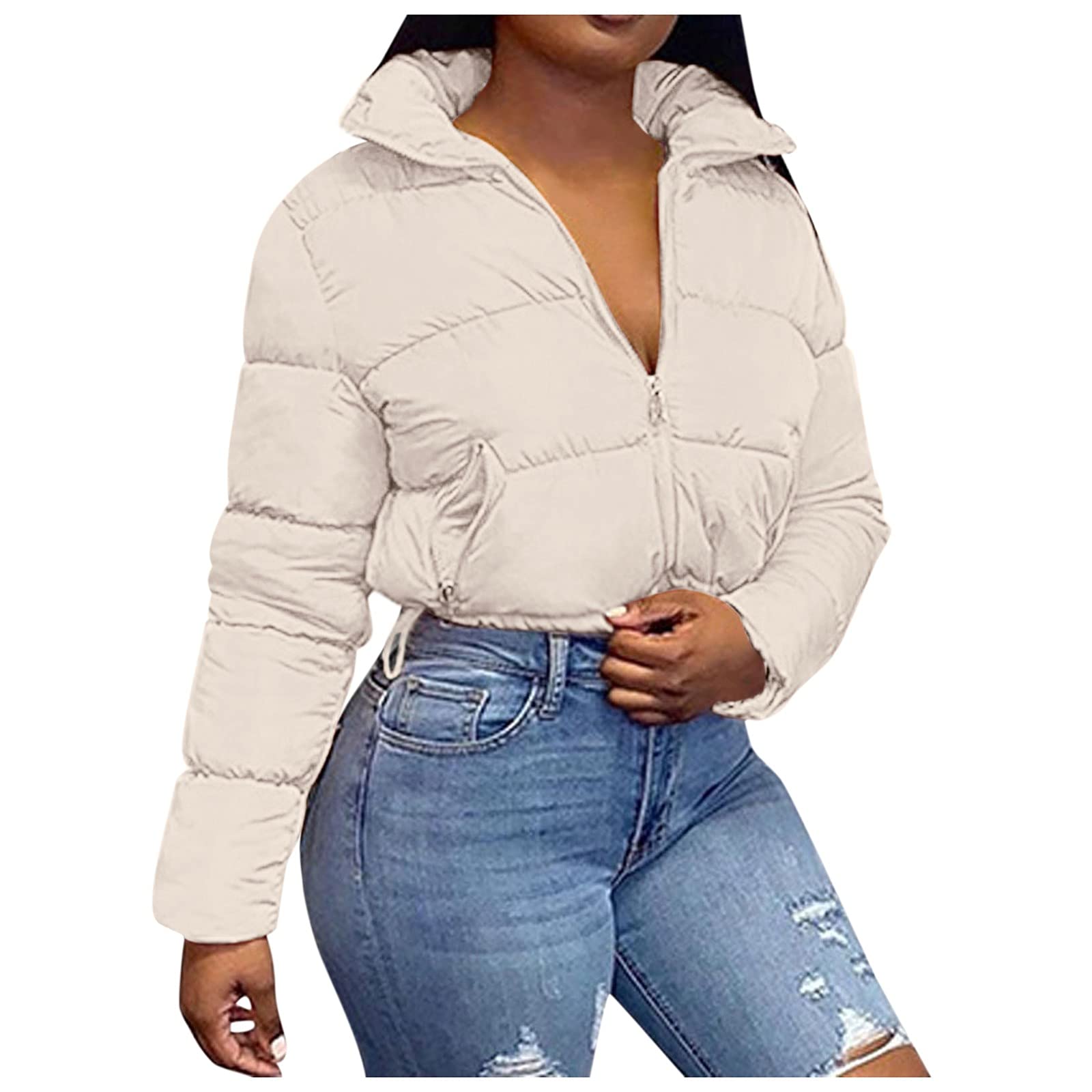 Women's Winter Short Puffer Jacket - Stand Collar Thick Down Coat for Cold Weather | Warm Outerwear for Casual Outings, Travel & Daily Wear