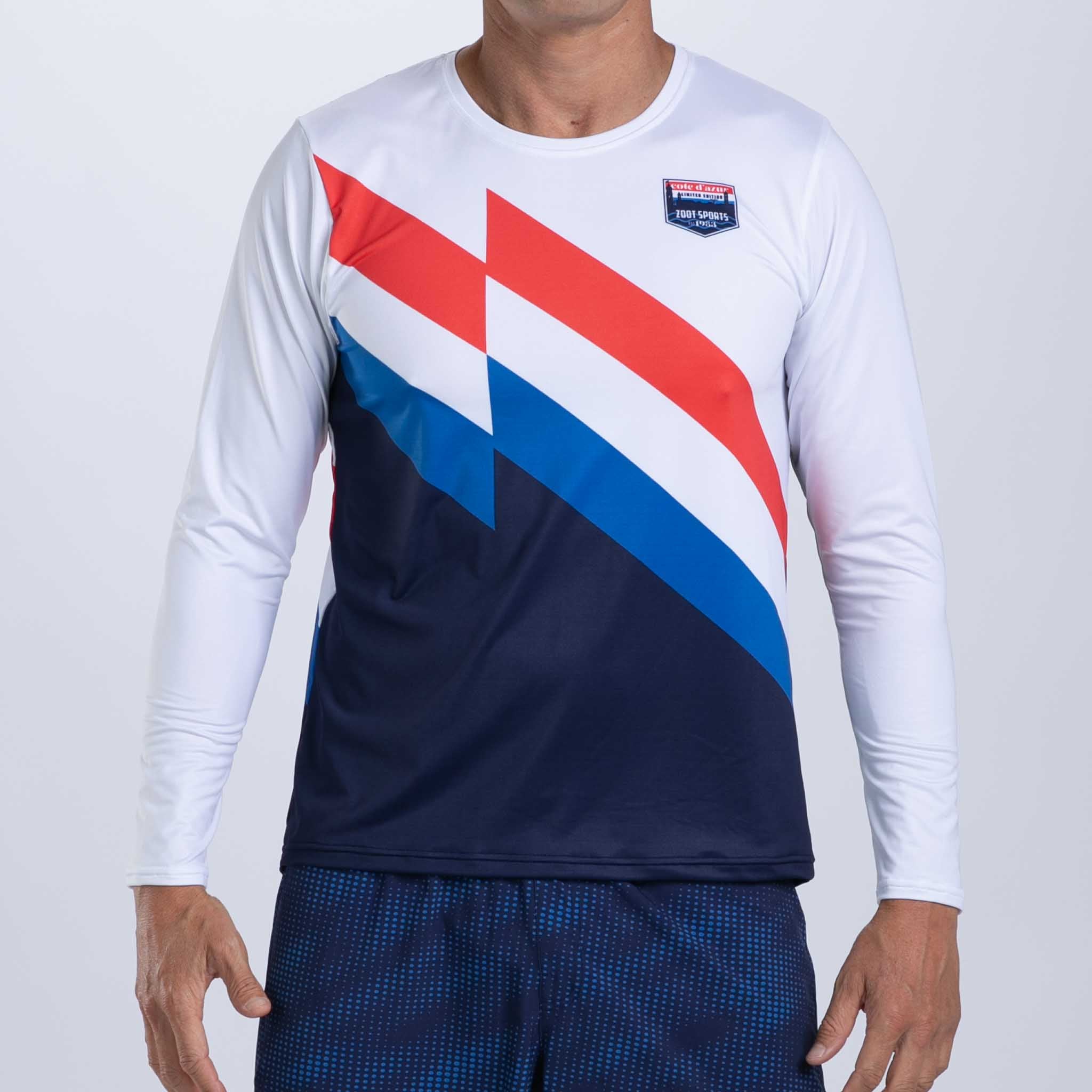 Men's Limited Edition Long Sleeve Tee - Cote d'Azur Print | Stylish Casual Wear for Everyday Outfits & Beach Vacations