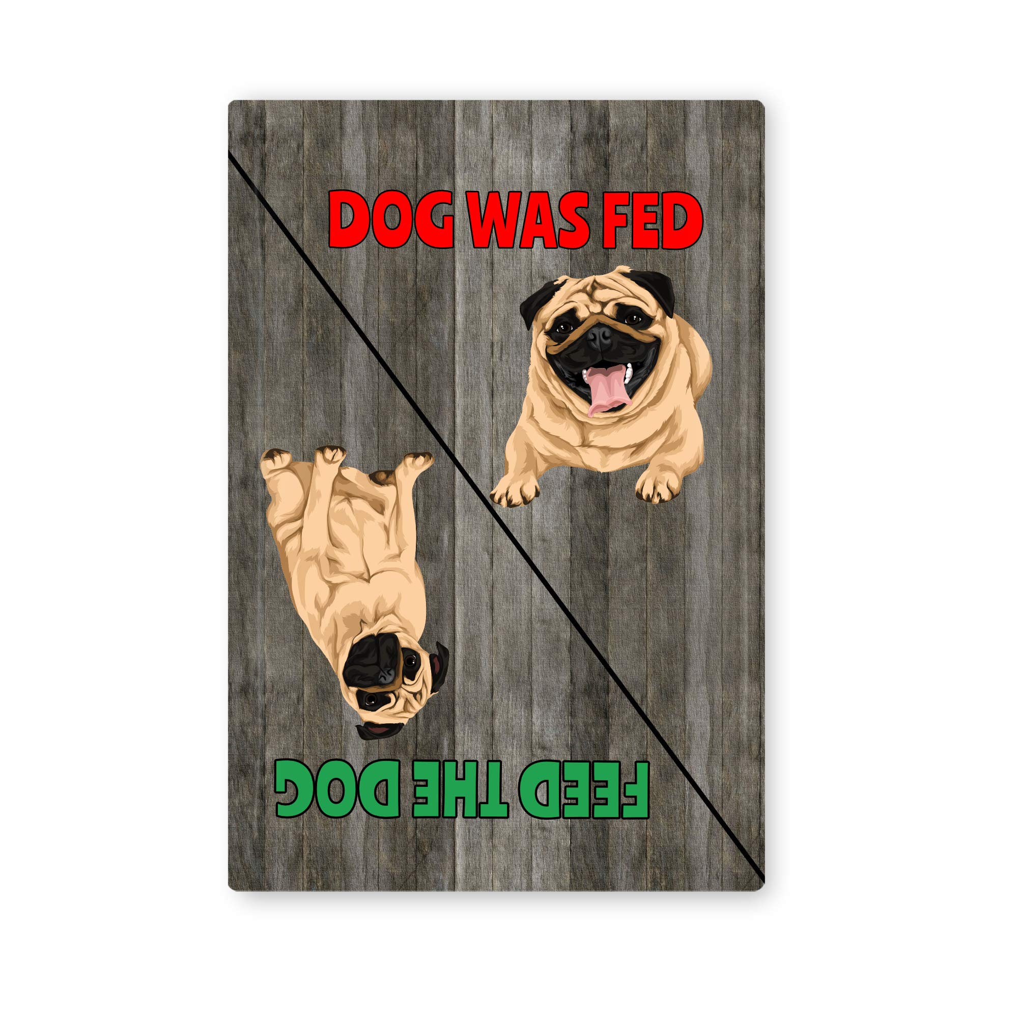 Funny Pug Dog Feeding Reminder Magnet - Cute Pet Food Schedule Tracker for Fridge - Perfect for Busy Dog Owners & Puppy Care Routine