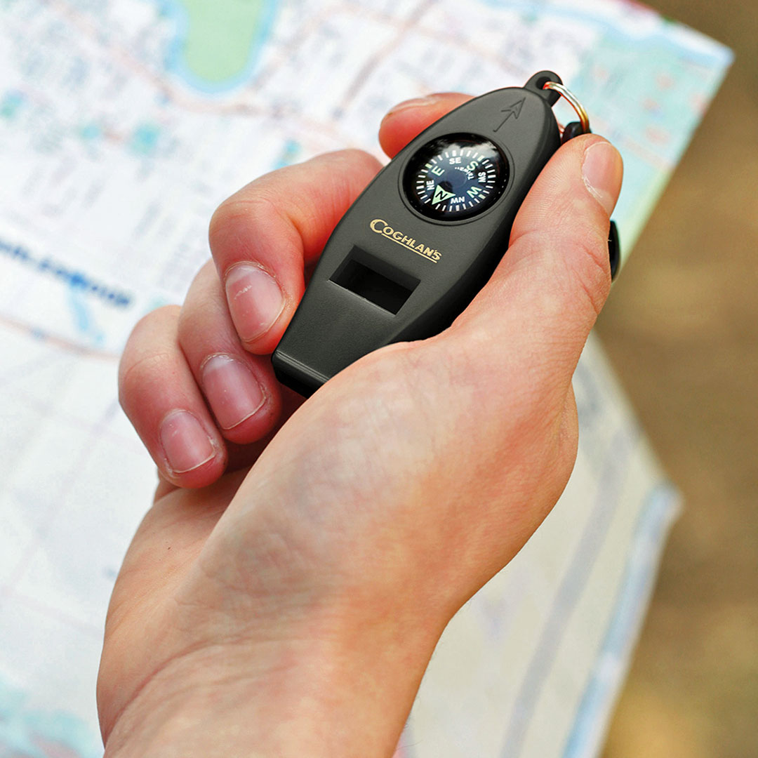 Coghlans Four Function Whistle - Survival, Emergency, Camping & Hiking Safety Gear for Outdoor Adventures