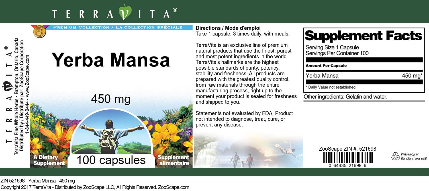 Yerba Mansa 450mg Herbal Supplement - 100 Capsules per Bottle (3-Pack) | Natural Immune Support & Digestive Aid | Perfect for Daily Wellness Routine & Herbal Remedies