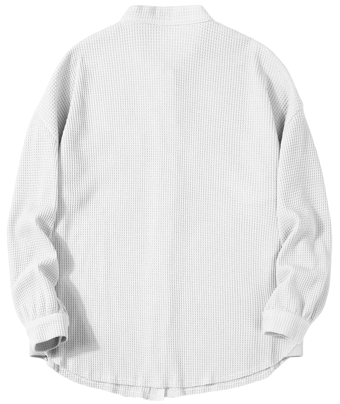 Women's Loose Fit Batwing Sleeve Waffle Knit Button Down Shirt Shacket - Casual Oversized Top for Fall & Winter Layering, Workwear & Street Style Outfits