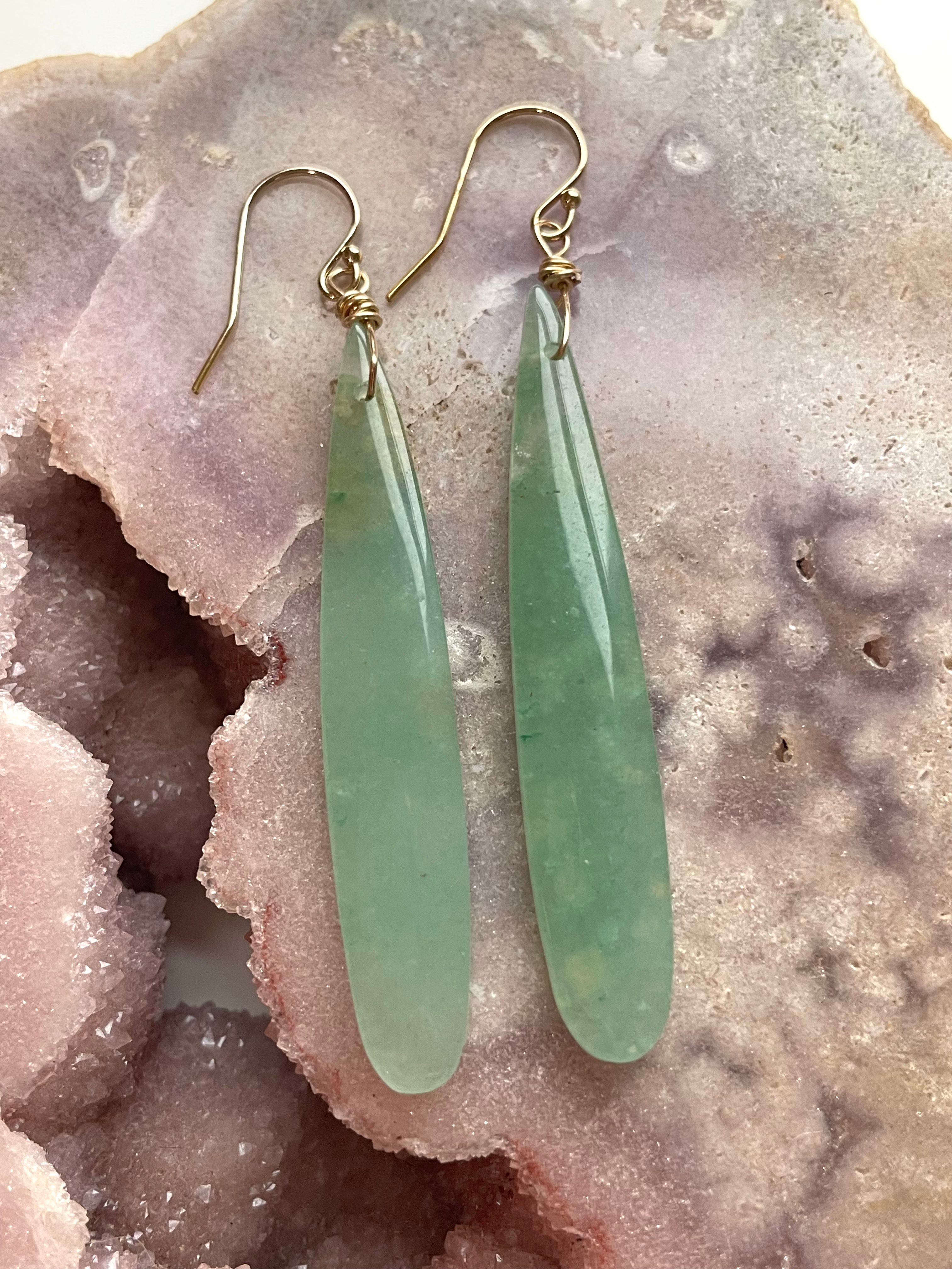 Green Aventurine Earrings for Women - Healing Crystal Jewelry, Dainty Stud or Dangle Earrings - Perfect for Meditation, Yoga & Spiritual Healing