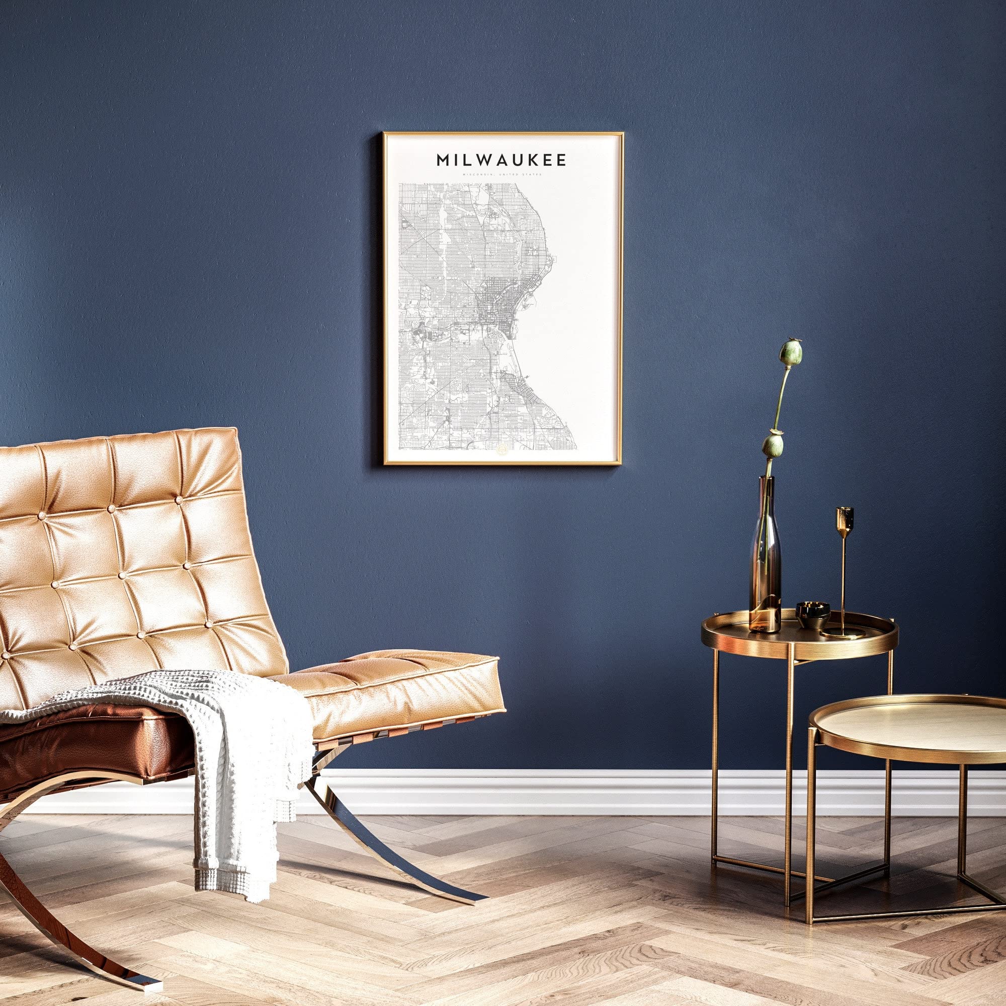 Milwaukee City Map Poster - Minimalist Gray Wall Art for Home Décor - 11x17, 16x24, 24x36 Inches - Perfect for Living Room, Office & Gift