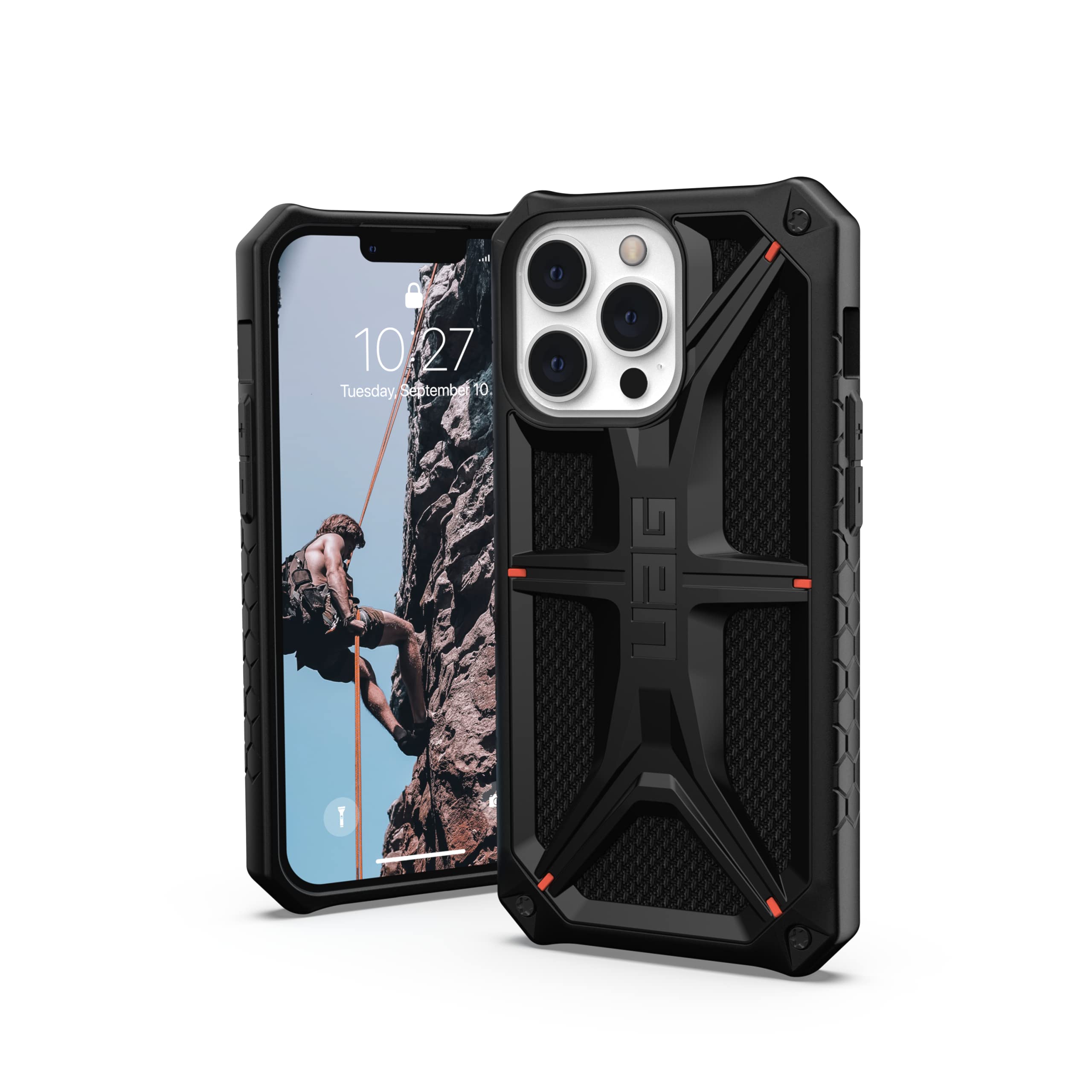 URBAN ARMOR GEAR UAG Rugged iPhone 13 Pro Case - Kevlar Black, Slim & Lightweight Shockproof Cover with Premium Protection for 6.1 Inch Screen | Perfect for Outdoor Adventures, Construction Work & Active Lifestyles