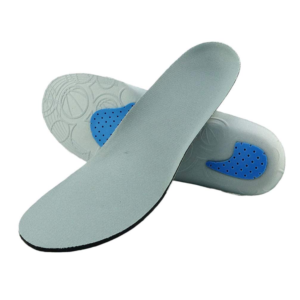 Milisten Sports Insoles for Men & Women - Soft, Breathable, Shock Absorbing Orthotic Shoe Inserts with High Elastic Buffer (Size 41-45, Grey) - Perfect for Running, Walking, Workouts & Everyday Comfort