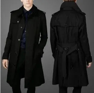 Men's Fashion Runway Trench Coat - Waterproof Long Coat for Fall & Winter - Perfect for Business, Dating & Outdoor Activities
