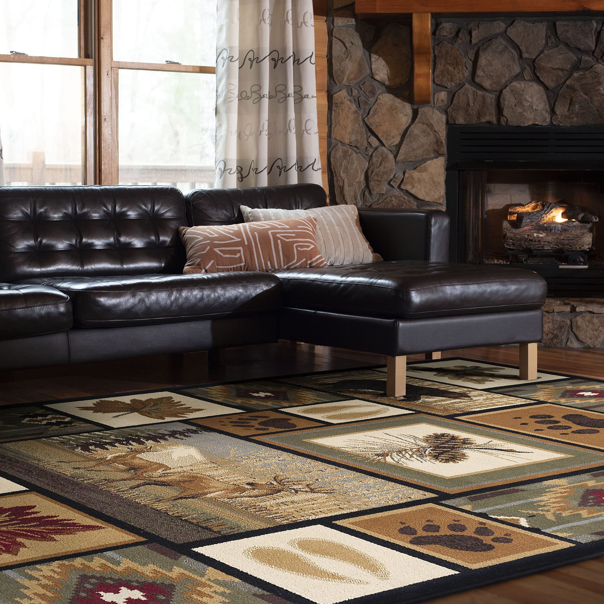 Northern Wildlife Multi-Color 4x6 Area Rug - Lodge & Farmhouse Style Rustic Indoor Carpet for Living Room, Bedroom, Dining Room, Kitchen & Entryway - Perfect for Cozy Cabins, Modern Farmhouse Decor & Rustic Home Interiors