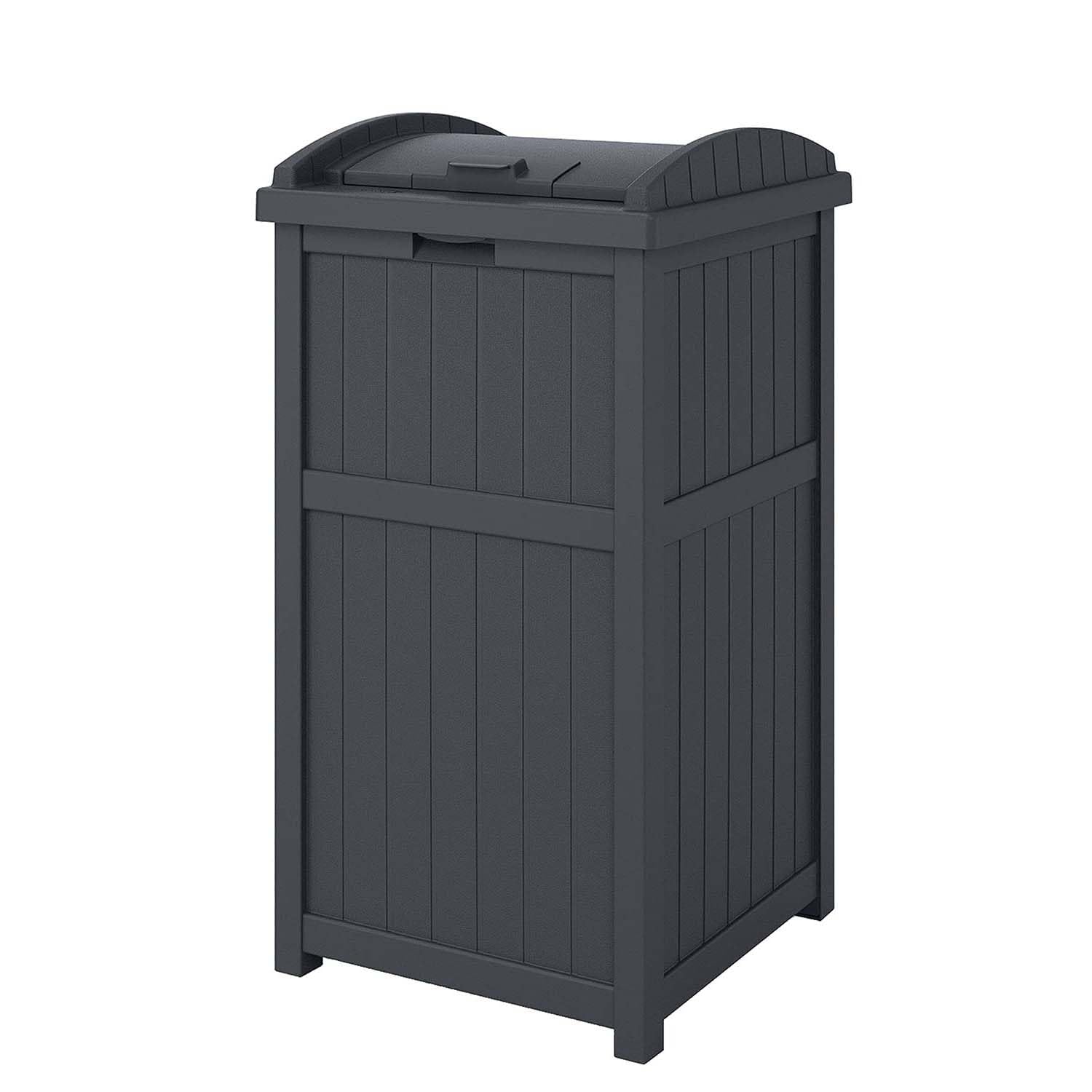 NEIDE 33 Gallon Outdoor Trash Hideaway - Rectangular Garbage Bin with Secure Latching Lid & Durable Bottom Panel (Color Options) | Perfect for Patio, Backyard, and Garage Waste Disposal
