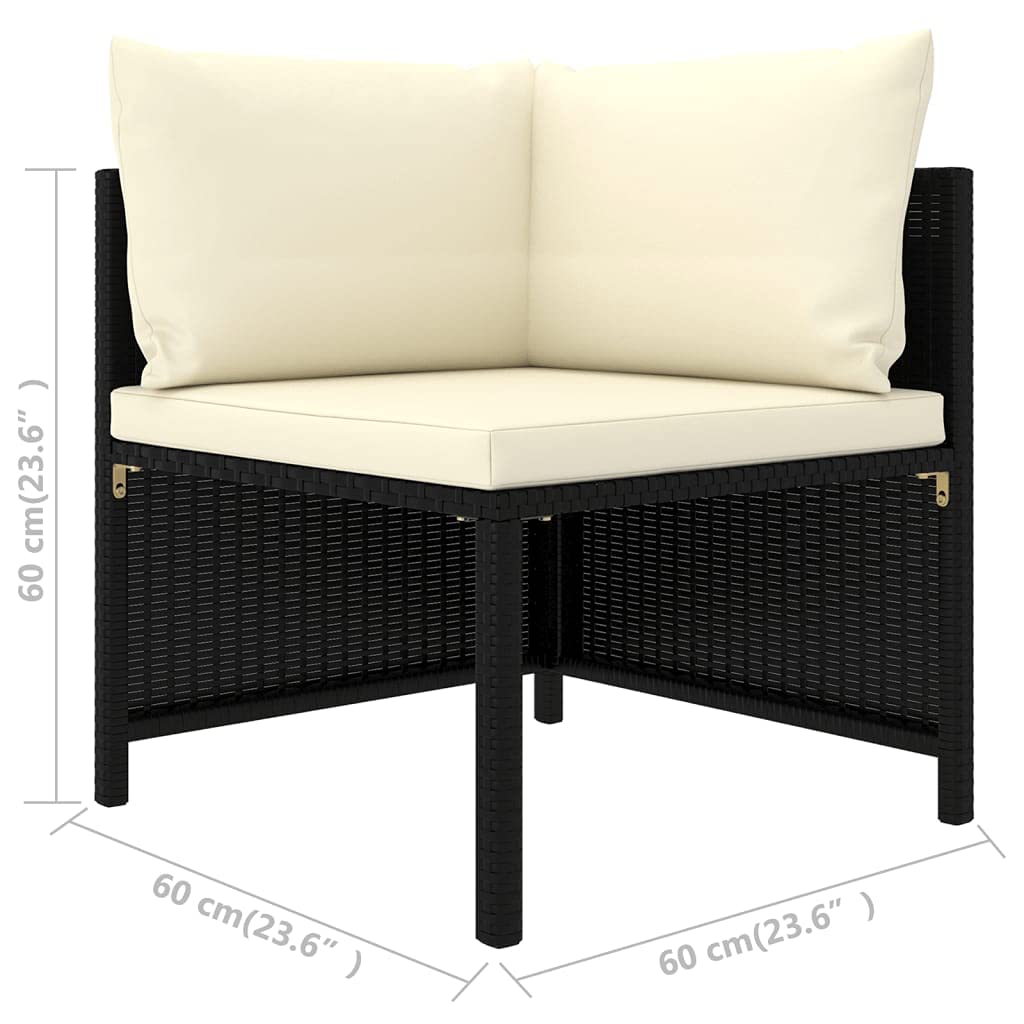 4-Piece Outdoor Garden Sofa Set with Removable Cushions & Footrest - PE Rattan Wicker Sectional Conversation Set for Patio, Deck, Backyard & Poolside Relaxation