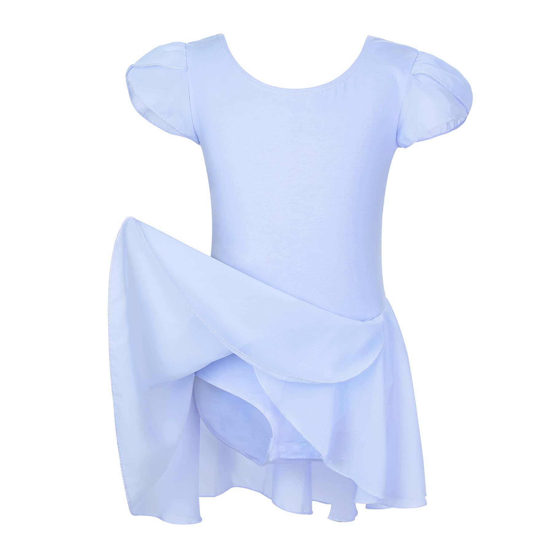 **Zando Girls Ballet Leotard with Tulle Skirt – Short Sleeve Gymnastics & Dance Outfit – Toddler Dancewear for Recitals, Performances & Ballet Class**