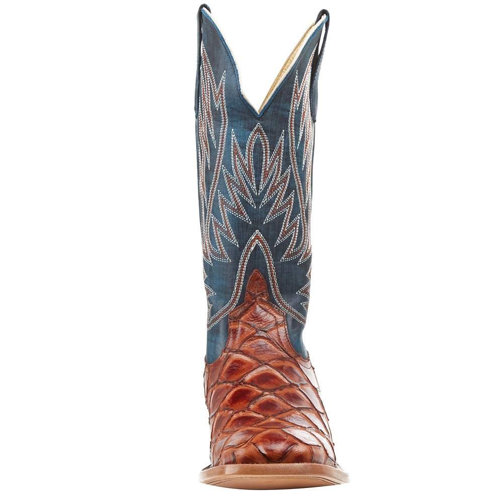 HorsePower Kids Cognac Fish Filet Turquoise Top Cowboy Boots - Western Style Boots for Boys & Girls, Perfect for Rodeo, Rancher & Cowboy Costume Play