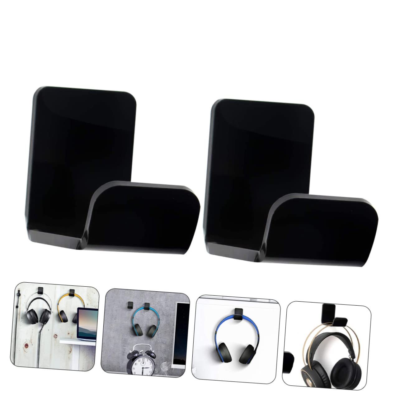 Homoyoyo Wall Mount Headphone Holder Stand - 2 Pack Hanging Headphone Storage Rack for Earphones, Headset Display & Computer Accessories - Perfect for Home, Office & Gaming Setup