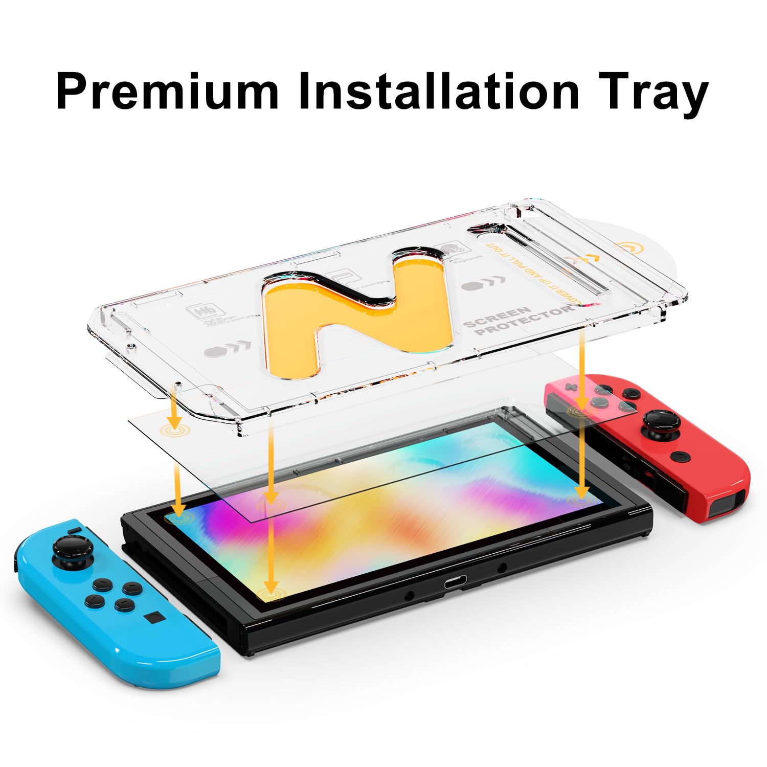 Nintendo Switch 2017 Tempered Glass Screen Protector - 2 Pack with Auto Alignment Kit | 9H Hardness, Bubble-Free, Anti-Scratch | Perfect for Gaming Protection & Travel Use