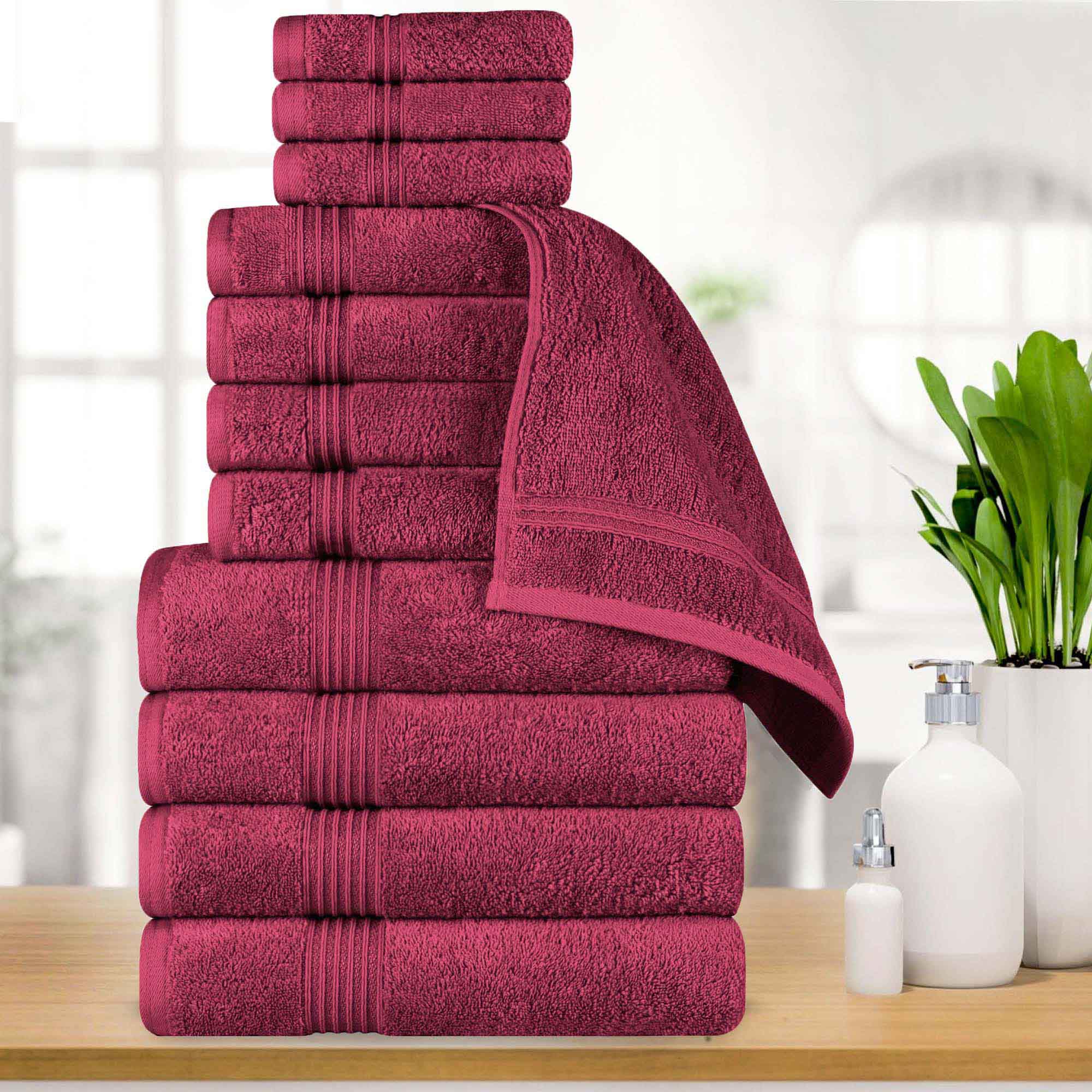 Premium 12-Piece Egyptian Cotton Towel Set - Ultra Soft, Highly Absorbent Bath Towels for Spa, Hotel & Luxury Home Use