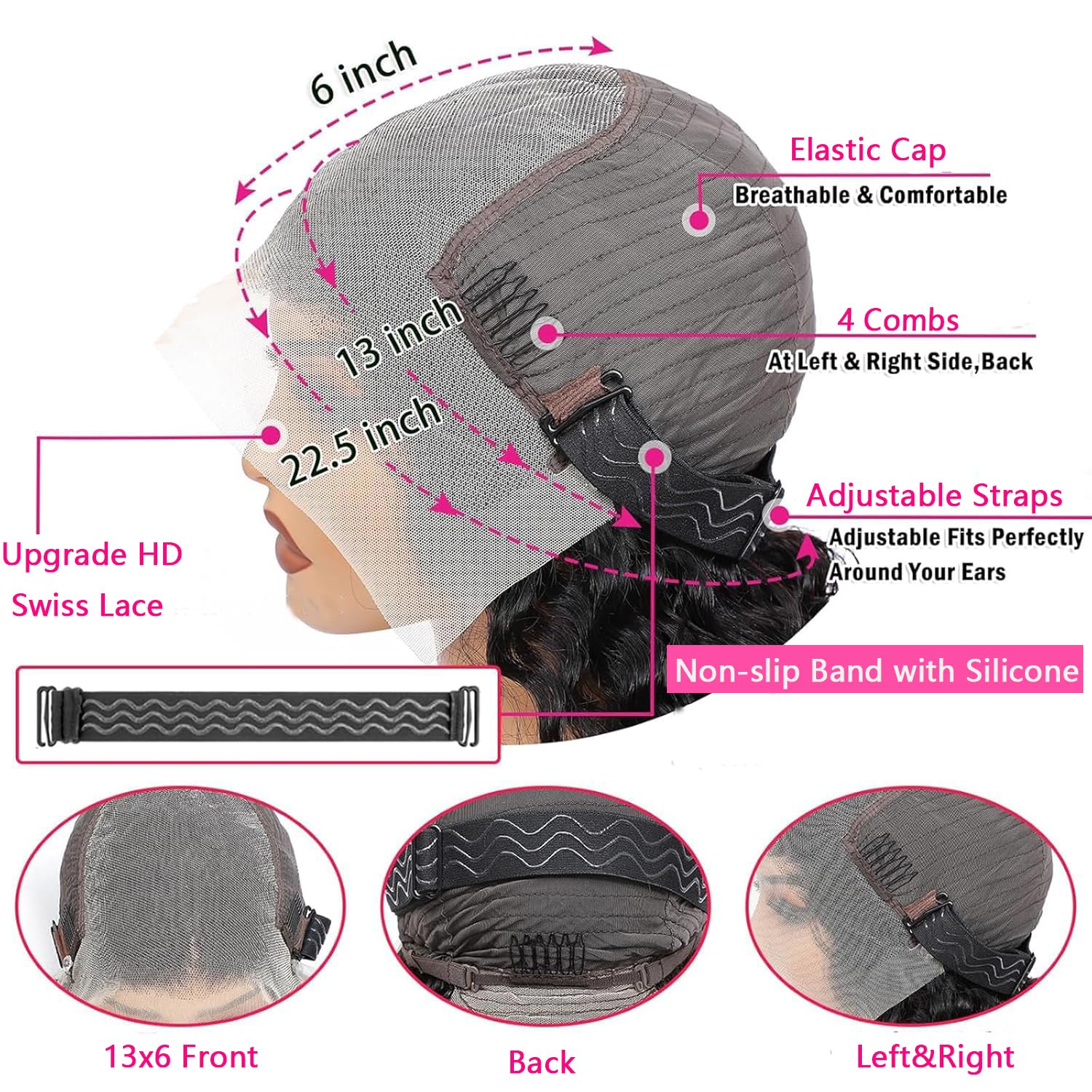 30 Inch Deep Wave Lace Front Wigs Human Hair - Pre Plucked 13x6 HD Lace Frontal, 200% Density Glueless Curly Wigs with Baby Hair for Women (Natural Black) | Perfect for Daily Wear, Cosplay, and Special Occasions