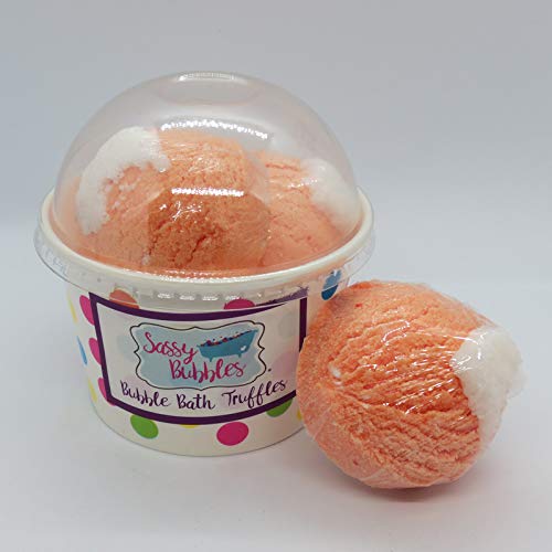 Sassy Bubbles Georgia Peach Bubble Bath Truffles - 3 Pack | Luxurious Bath Bombs for Relaxation & Self Care | Perfect for Spa Nights, Gift Sets & Stress Relief