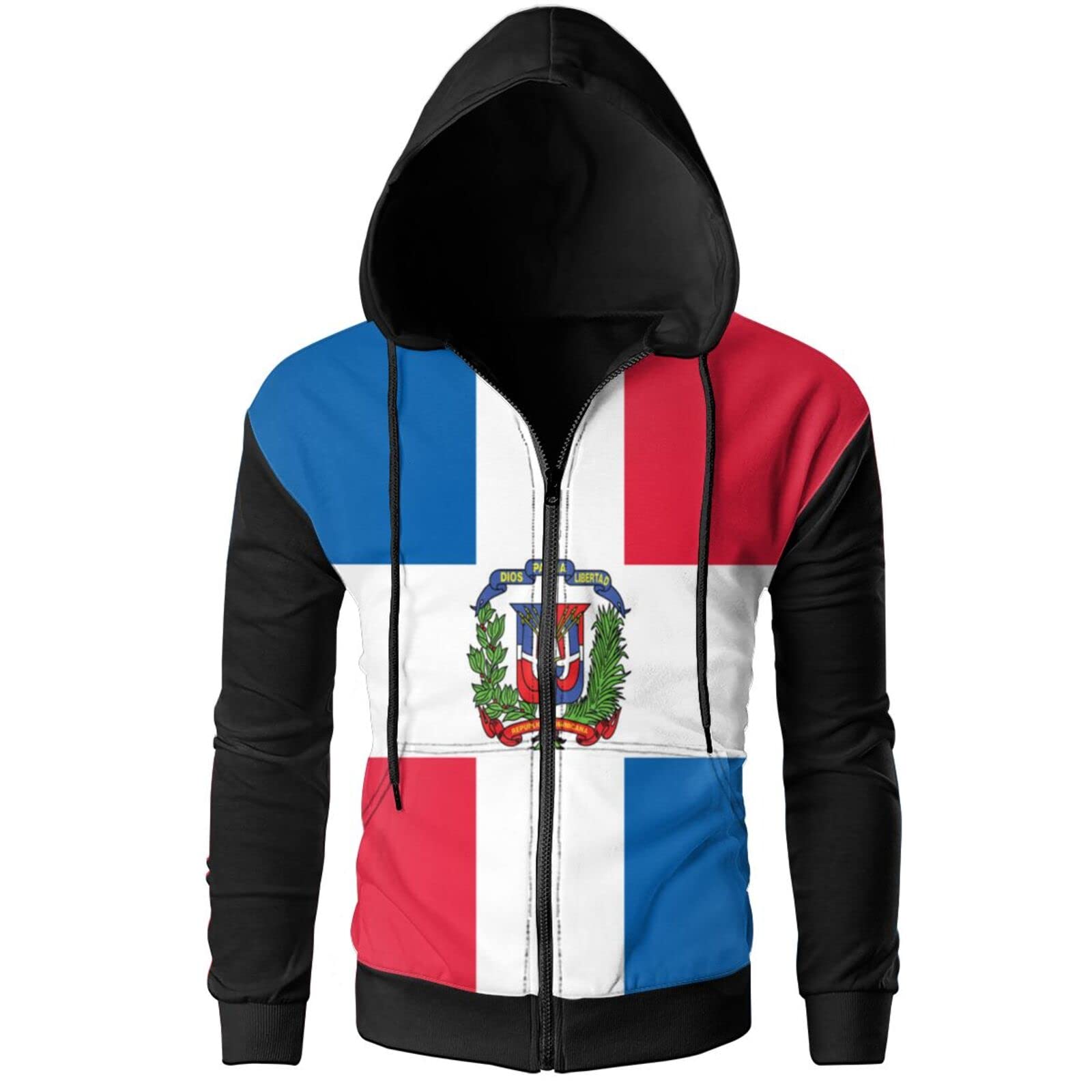 Dominican Republic Flag Hoodie for Men - Soft Pullover Sweatshirt with Hood, Casual Sports Jacket & Top Coat (Perfect for Game Day, Travel & Patriotic Events)