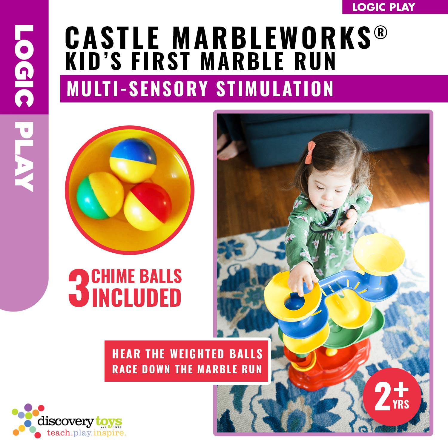 Discovery Toys Castle MARBLEWORKS® Marble Run - STEM Educational Building Blocks for Kids Ages 2+ | Creative Learning Toy for Early Childhood Development | Perfect for Indoor Play, Birthday Gifts & Classroom STEM Activities