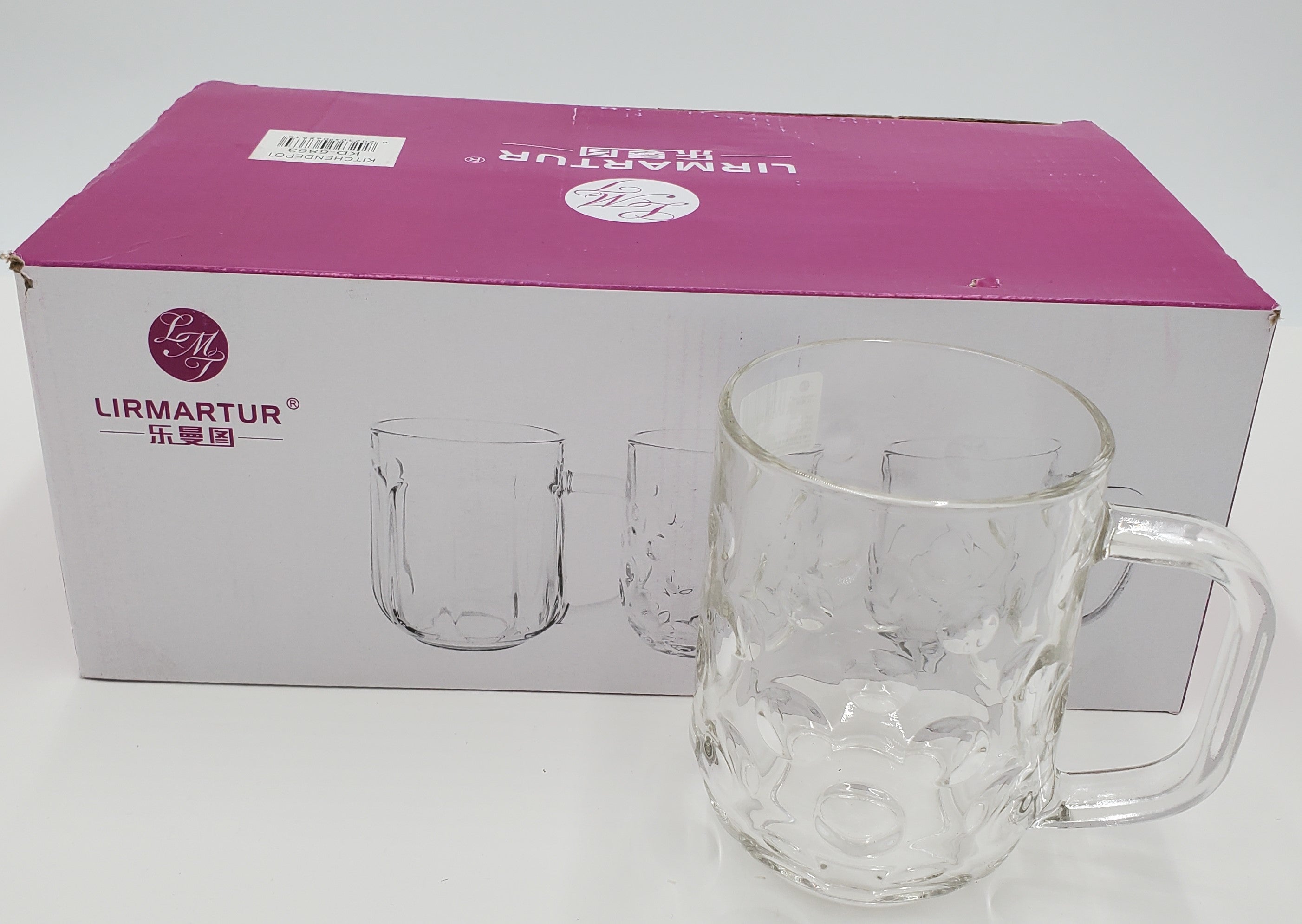 6-Piece Glass Tea Cups with Handles - Elegant and Durable for Hot & Cold Beverages - Perfect for Home, Office, or Tea Party Use