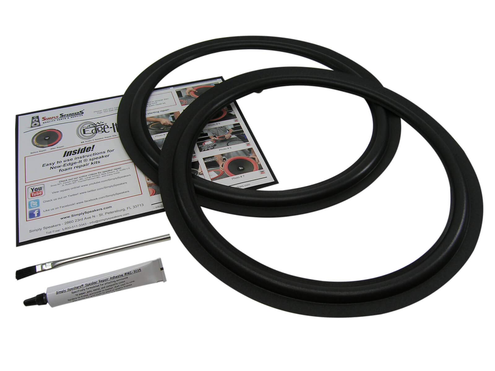 DBX 15 Inch Foam Speaker Repair Kit FSK-15F (Pair) - Professional Audio Speaker Repair Solution for Studio Monitors and PA Systems