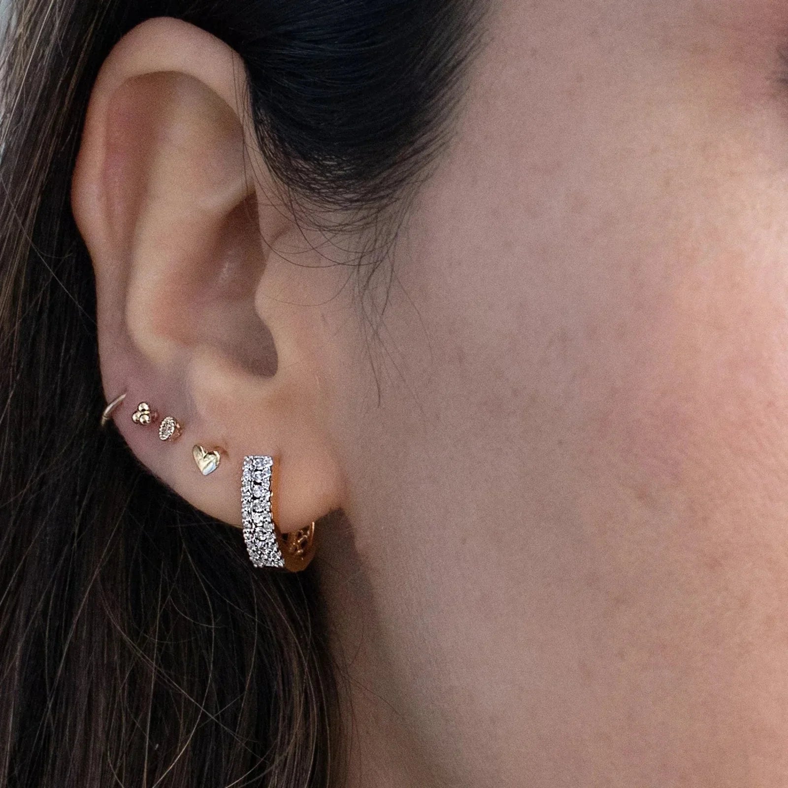 Minimalist Heart Flat Back Stud Earrings in Solid 14k Yellow Gold - Perfect for Everyday Wear, Gifts & Special Occasions