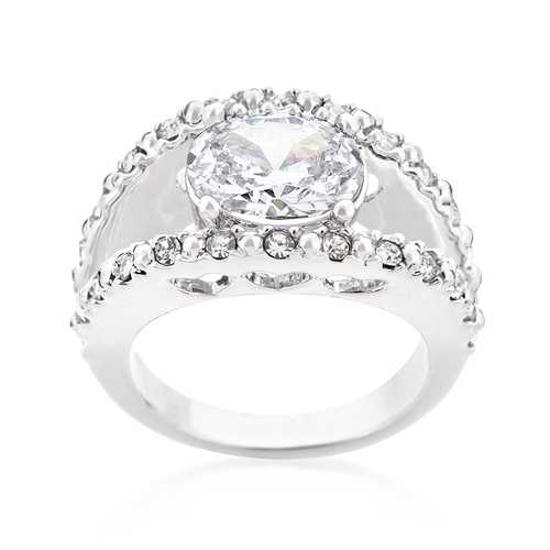 Elegant Clear Split Band Engagement Ring for Women - Sparkling Diamond Wedding Ring for Brides, Proposals & Anniversaries