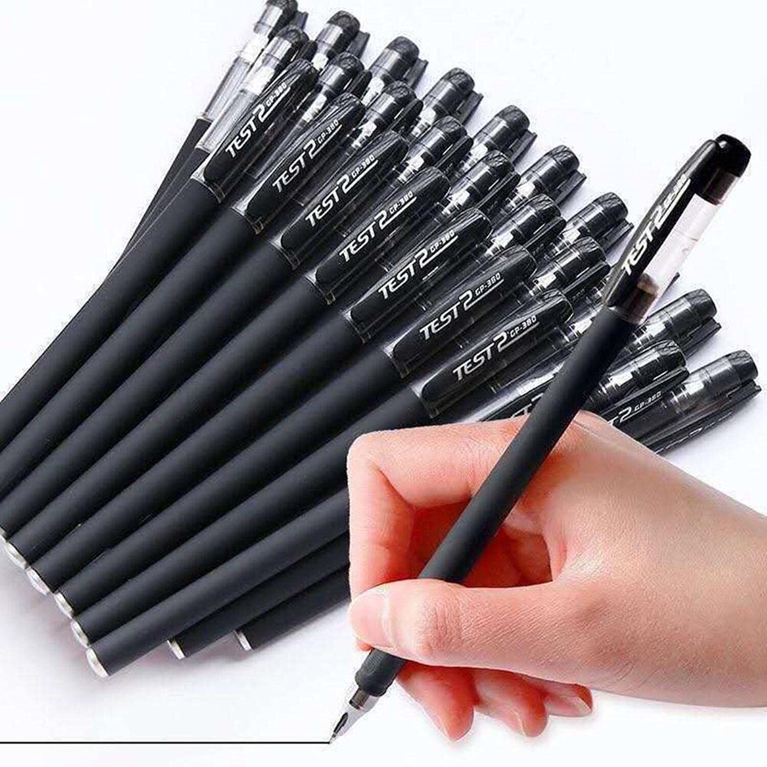 Gicoucc 12-Pack Black Gel Ink Pens Set - Fine Point 0.5mm Rollerball Signing Pens for School, Office & Document Signing - Smooth Writing Back to School Supplies