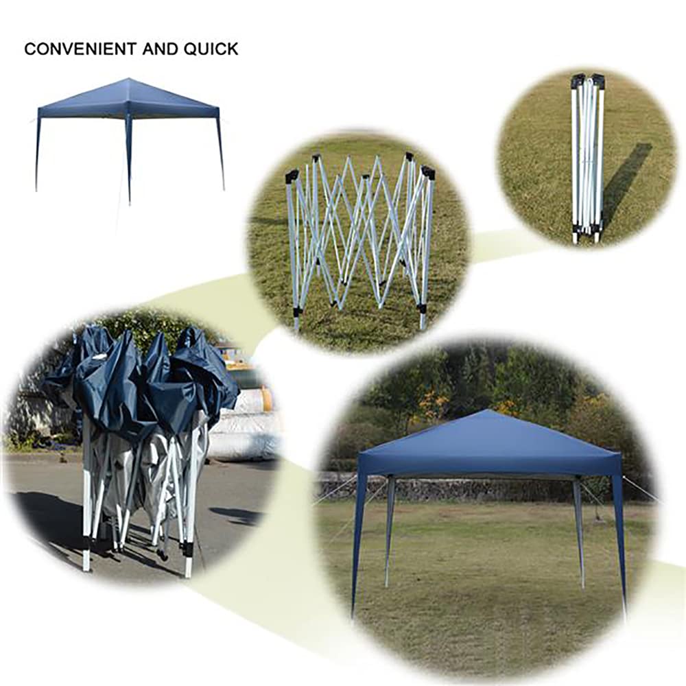 10x10FT Outdoor Pop Up Canopy Tent - Portable Foldable Gazebo with Adjustable Height & Carry Bag - Sun Shade Shelter for Patio, Beach, Garden, Camping, Wedding, Backyard Parties (Blue) - Perfect for Outdoor Events, Picnics, and Market Vendors