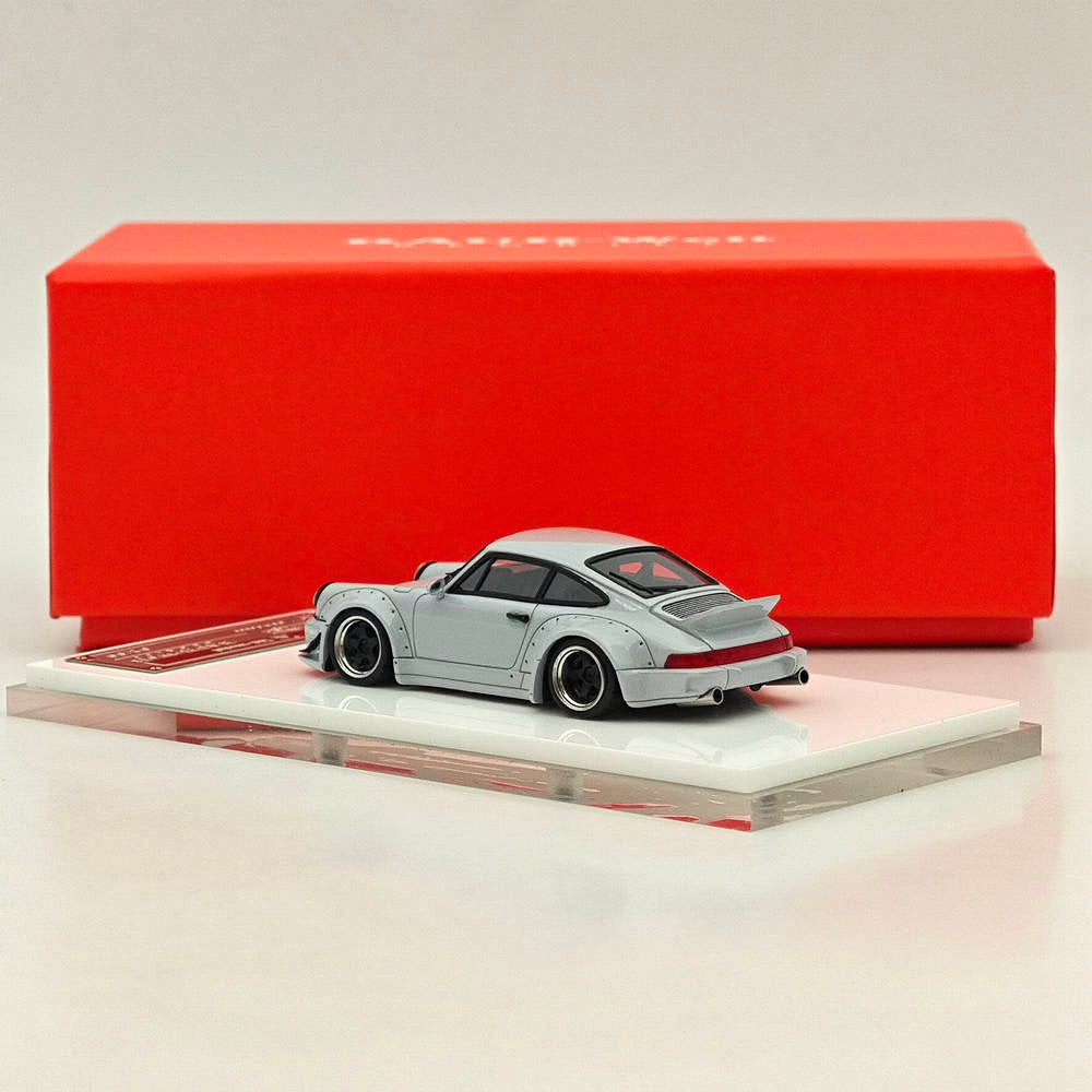 1/64 Scale Porsche 964 RWB RAUH Welt BEGRIFF Cement Gray Resin Diecast Model Car - Limited Edition Collectible Auto Gift for Car Enthusiasts & Display Showcase