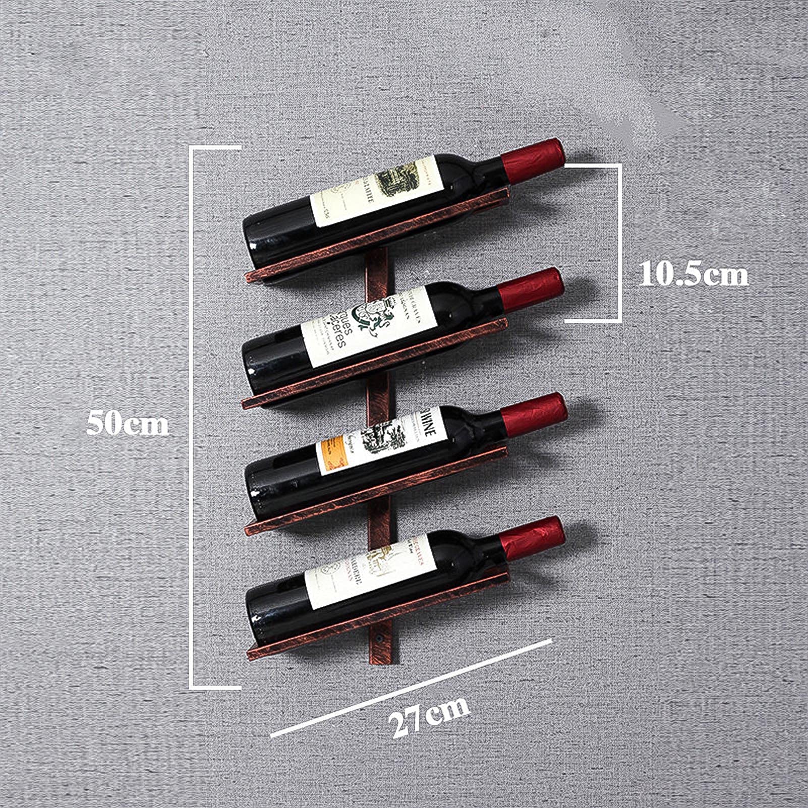 Wall-Mounted Wine Rack - Holds 2/4/6/8/10/12 Bottles | Durable Metal Wine Storage | Perfect for Kitchen, Bar, Restaurant & Wine Cellar | Space-Saving Bronze/Black/Gold Wine Holder for Home & Commercial Use