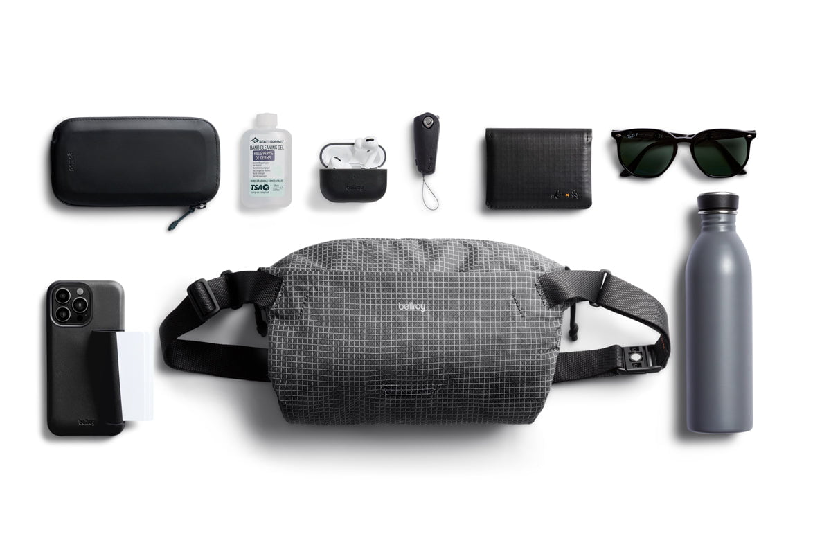 Bellroy Lite Sling - Lightweight Crossbody Bag for Men & Women | Water-Resistant Travel Sling Pack | Perfect for Hiking, Commuting & Everyday Carry (Black)