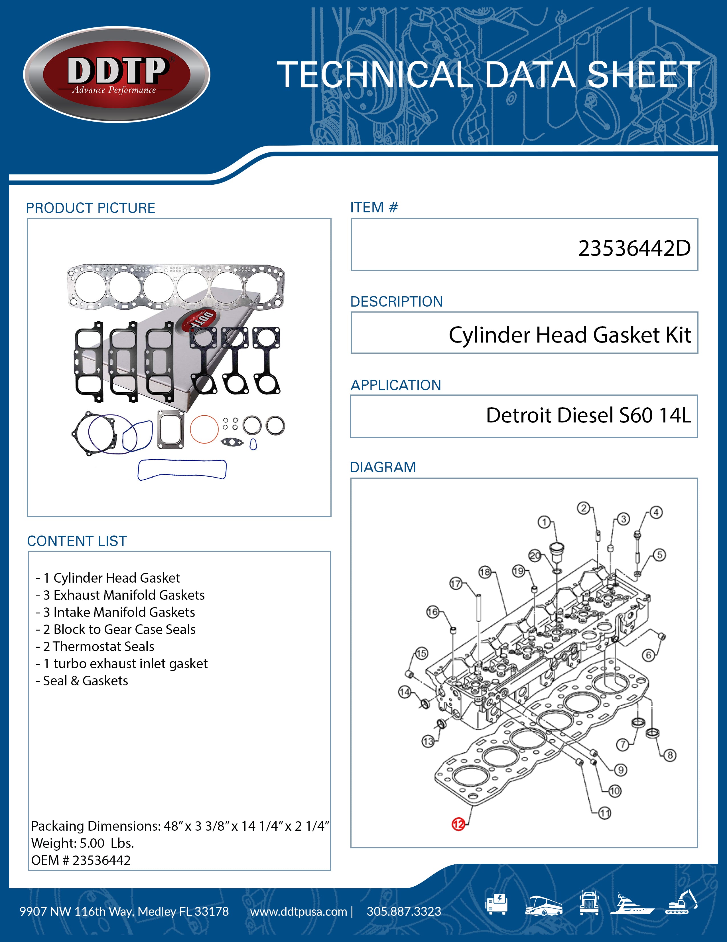 Volvo S60 14L Engine Head Gasket Kit (23536442) - Compatible with 2001-2009 Models | Perfect for Engine Repair & Maintenance