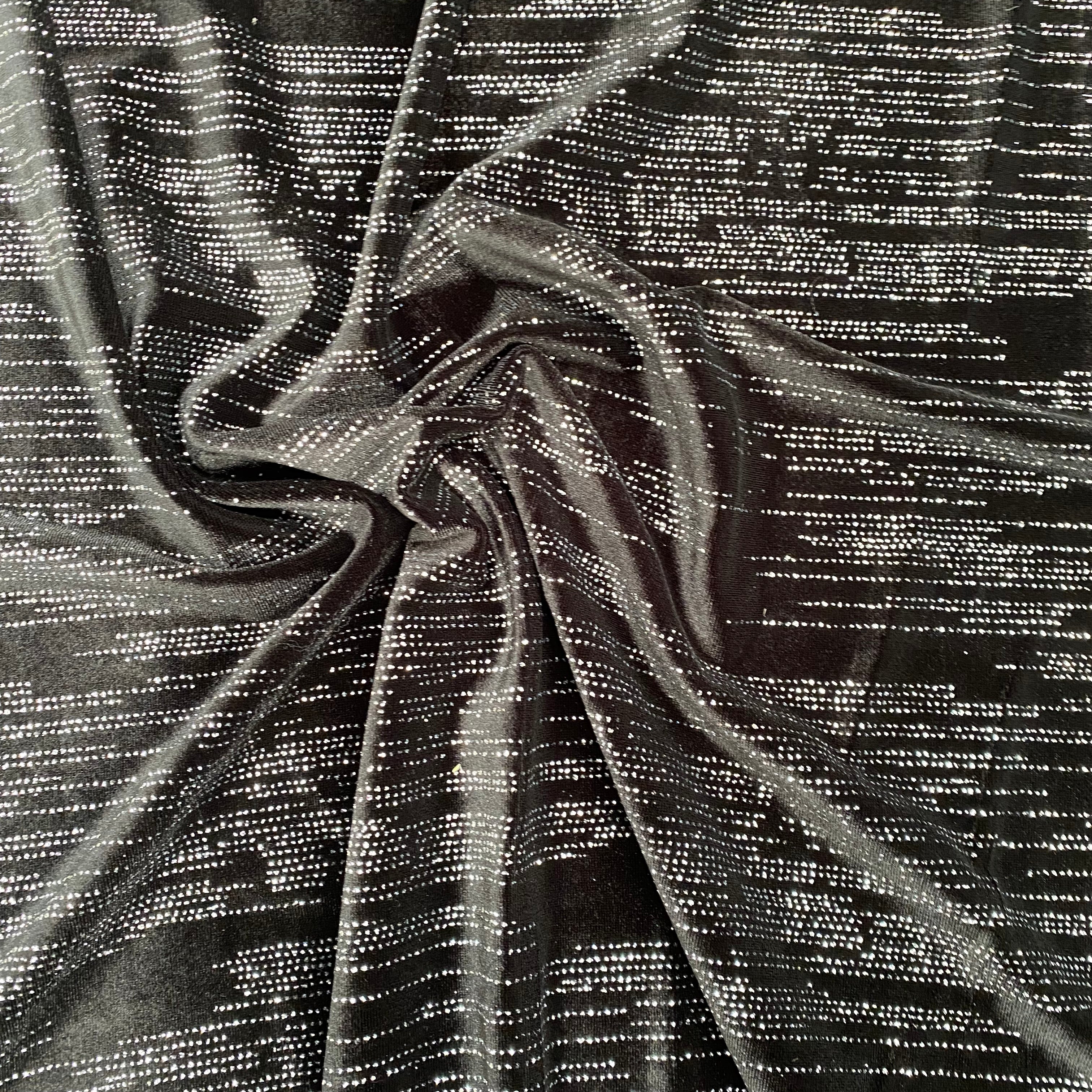 Aria Silver Metallic Velvet Fabric - Luxury Soft Velvet Material for Upholstery, Curtains, and Home Decor | Perfect for DIY Projects, Fashion Accessories, and Gift Wrapping