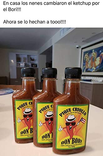 Pique Criollo Don Bori Hot Sauce 7oz | Authentic Puerto Rican Handcrafted Hot Sauce | Extra Spicy Flavor | Perfect for Tacos, Wings & Grilled Meats