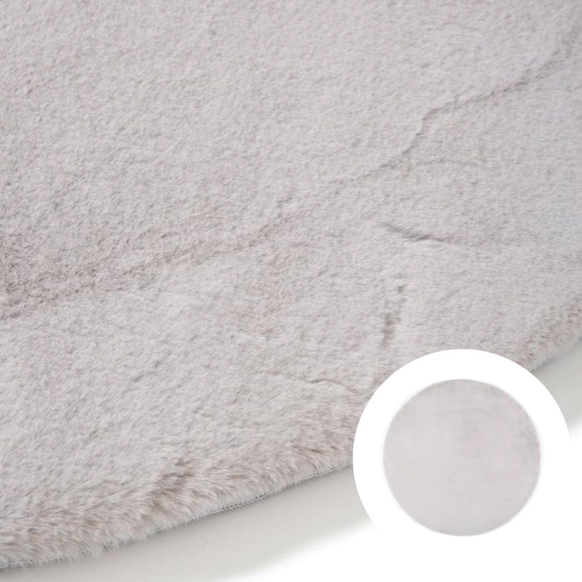 Premium Mitis Round Rug 2' Light Gray - 150cm (59