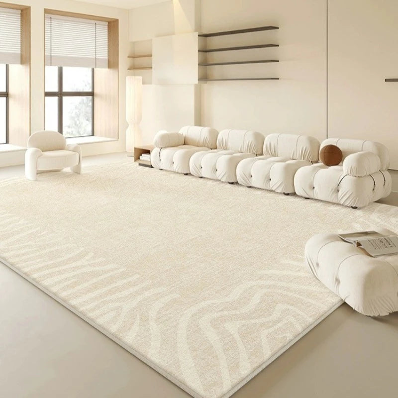 Nathalie Serenity Wave Waterproof Antibacterial Area Rug - Non-Slip Washable Indoor/Outdoor Carpet for Living Room, Bedroom, Patio & Bathroom