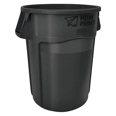 44 Gallon Black Plastic Round Trash Can - Heavy Duty Outdoor/Indoor Use for Kitchen, Office, Restaurant, and Commercial Spaces