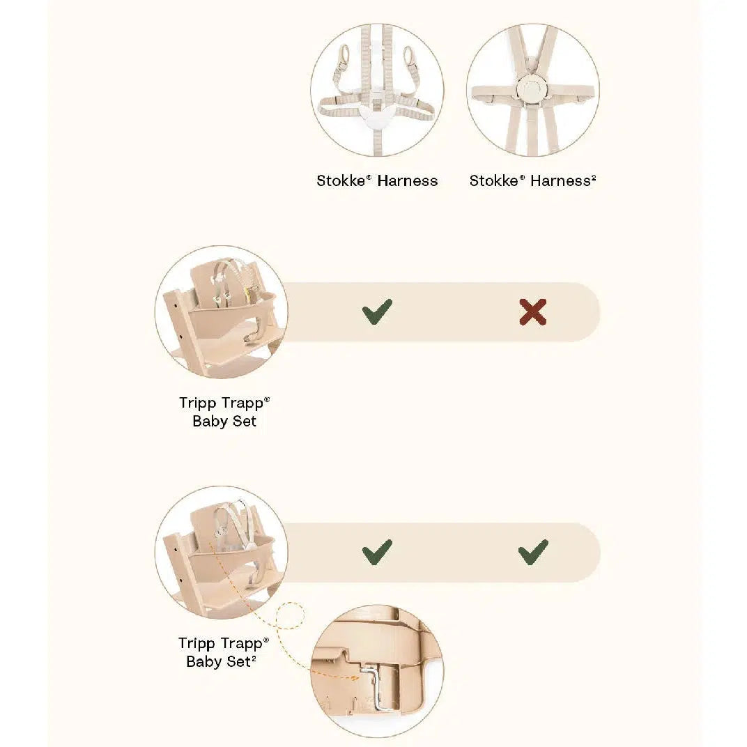 Stokke Tripp Trapp Baby High Chair Set² - Adjustable Wooden Chair for Toddlers & Infants, Storm Grey | Perfect for Dining, Feeding & Learning at Home