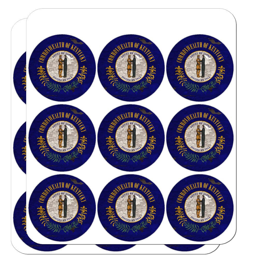 Vintage Kentucky State Flag Stickers - Distressed USA Design for Planners, Calendars, Scrapbooking & DIY Crafts - Perfect for Journaling, Bullet Journals & Home Decor