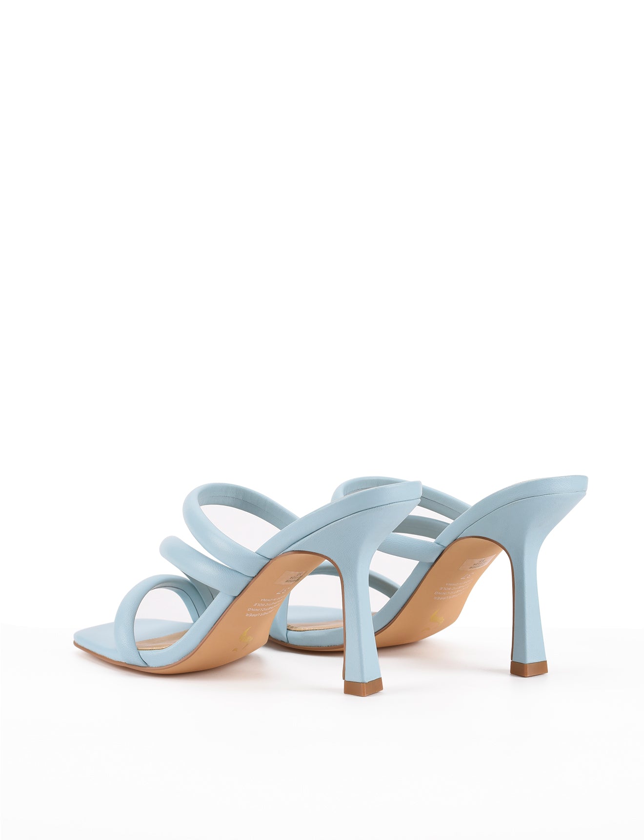 Spence Women's Heeled Sandals - Pale Blue Leather Dress Shoes for Summer Weddings & Evening Events