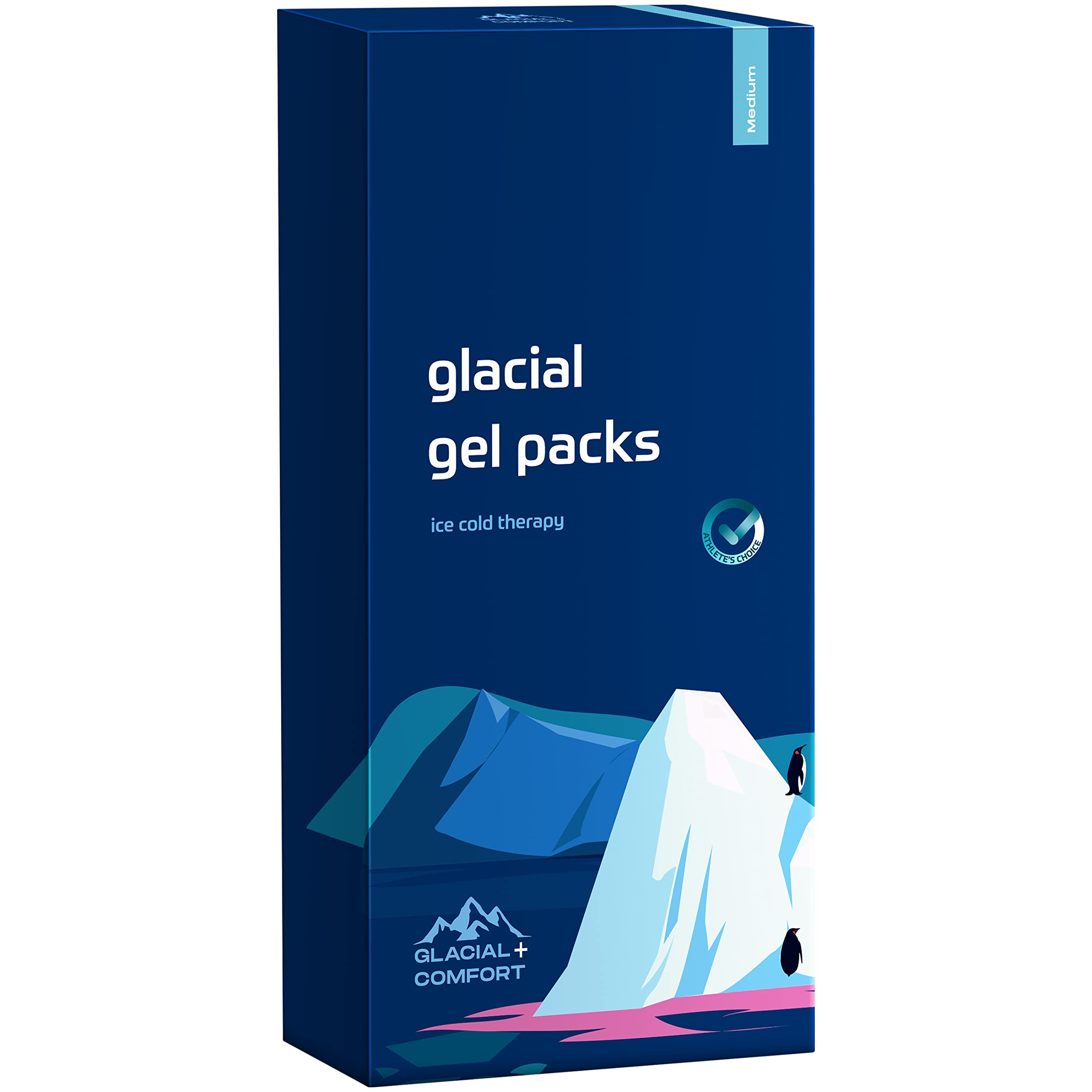 Glacial Comfort Gel Ice Pack for Injuries - Reusable Cold Therapy Pads (12